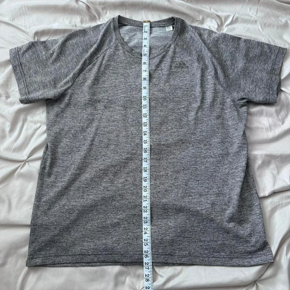 ADIDAS Climalite Training Shirt Mens Large Grey Heathered Athletic Tee BK0933